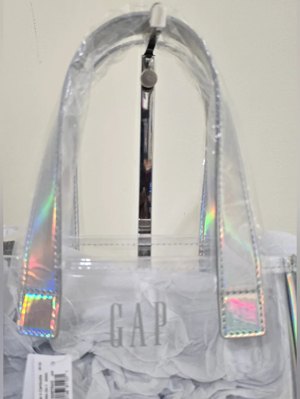 brand new GAP Jelly Logo Mini Tote Purse Clear Iridescent Shimmer Kids Toddlers